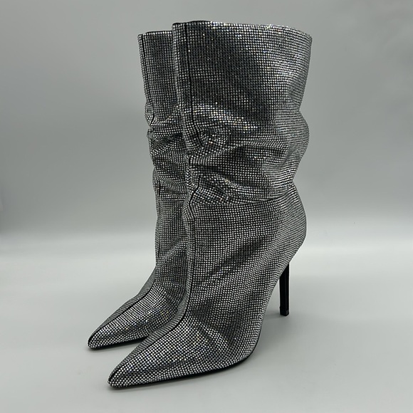 2366- ZARA Stiletto Heels Women’s Rhinestone Boots – NWT – Floor Display - Picture 5 of 10